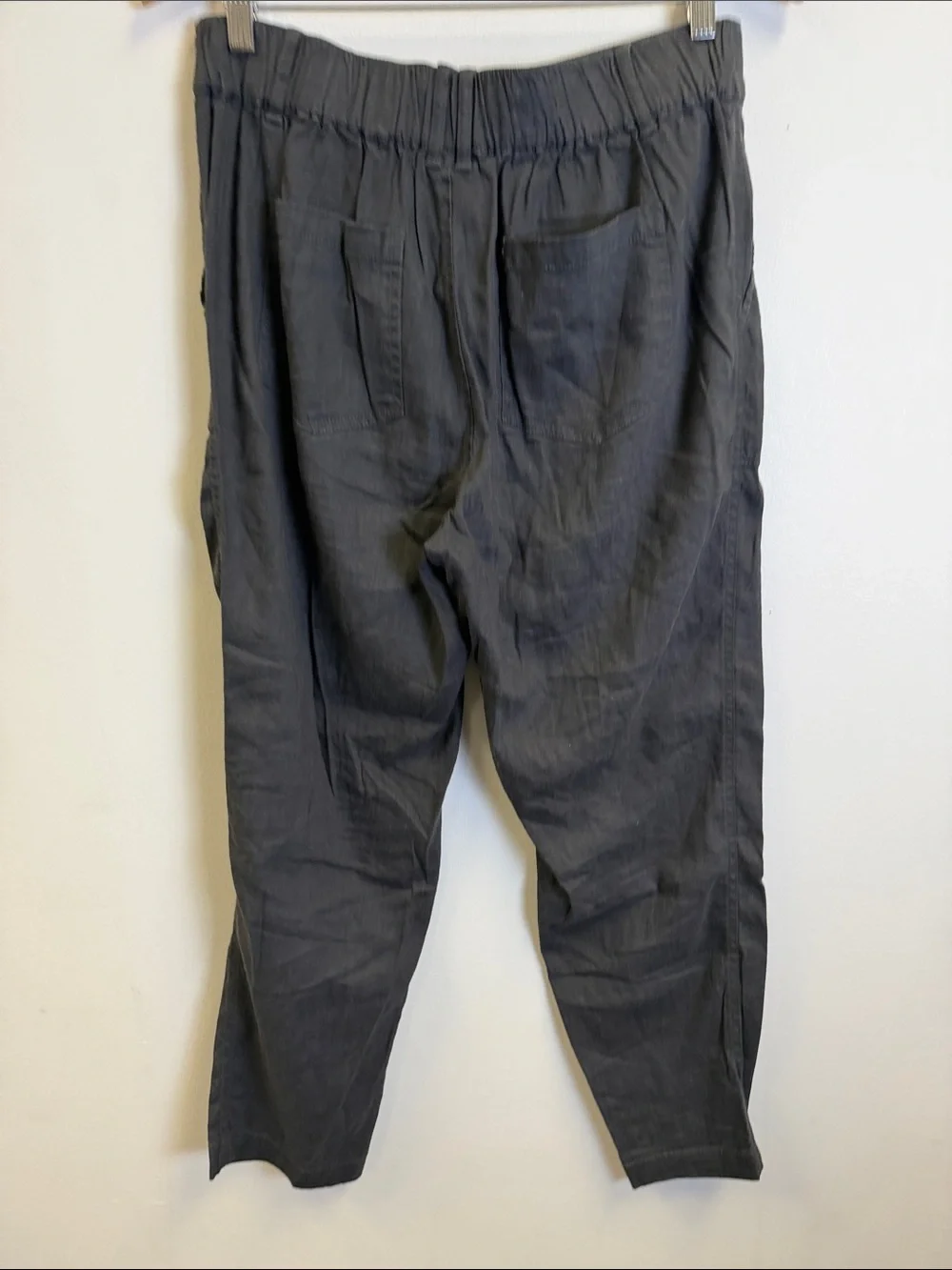 Lou & Grey Straight-Leg Linen-Blend Pants in Charcoal